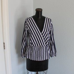 J.Crew Striped Navy and White Top